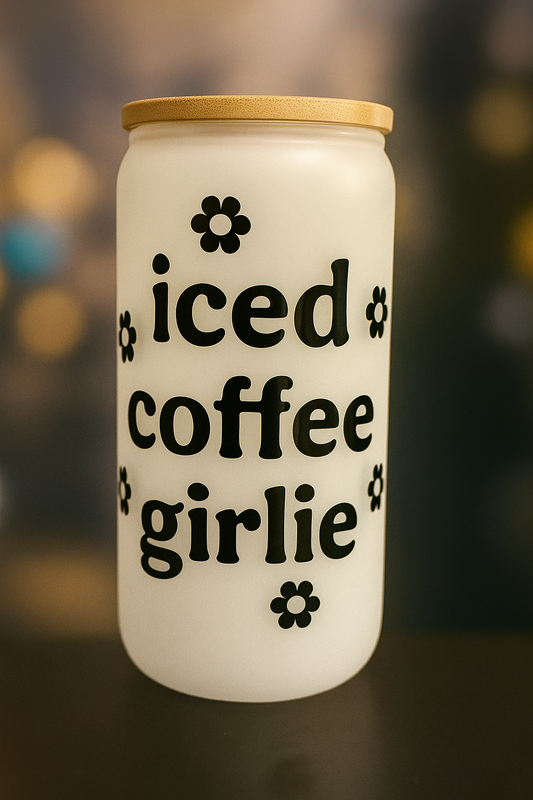 โจ Iced Coffee Girlie Glass Cup โจ