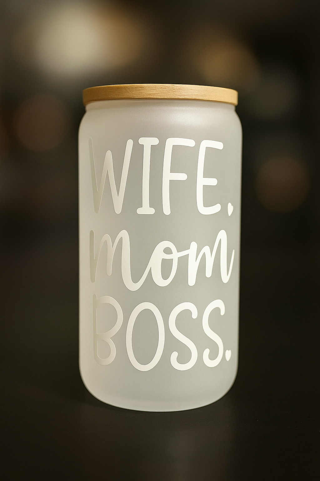 đź’Ľ Wife. Mom. Boss. Glass Cup