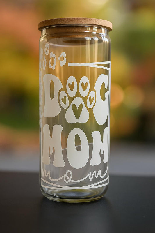 ๐ถ Dog Mom Glass Tumbler - 20oz.