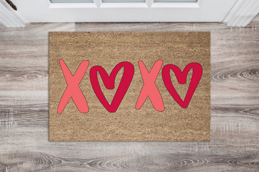 💋 Red & Pink “XOXO” Doormat