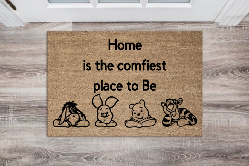 🧸🍯 “Home Is the Comfiest Place to Be” Doormat – Winnie the Pooh Inspired